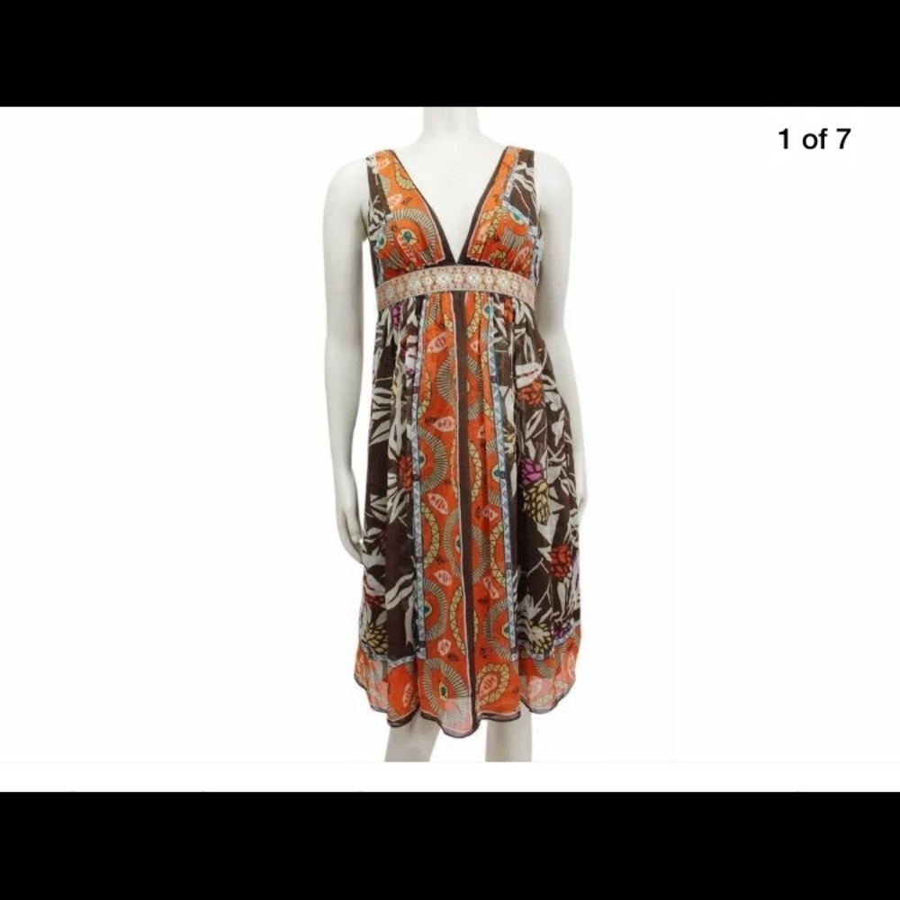 🦋SALE NICOLE MILLER STUDIO EMPIRE WAIST SILK DRES - Picture 8 of 8